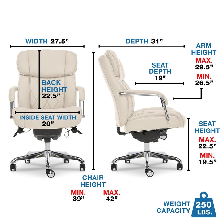 La-Z-Boy Sutherland Ergonomic Faux Leather Swivel Computer and Desk Chair
