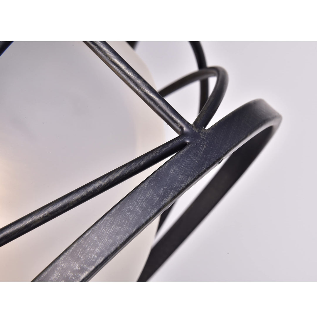 The Lighting Store Blanca Antique Black Opal Glass Shade Semi-Flush Mount - Diamond Home USA