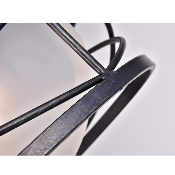 The Lighting Store Blanca Antique Black Opal Glass Shade Semi-Flush Mount - Diamond Home USA