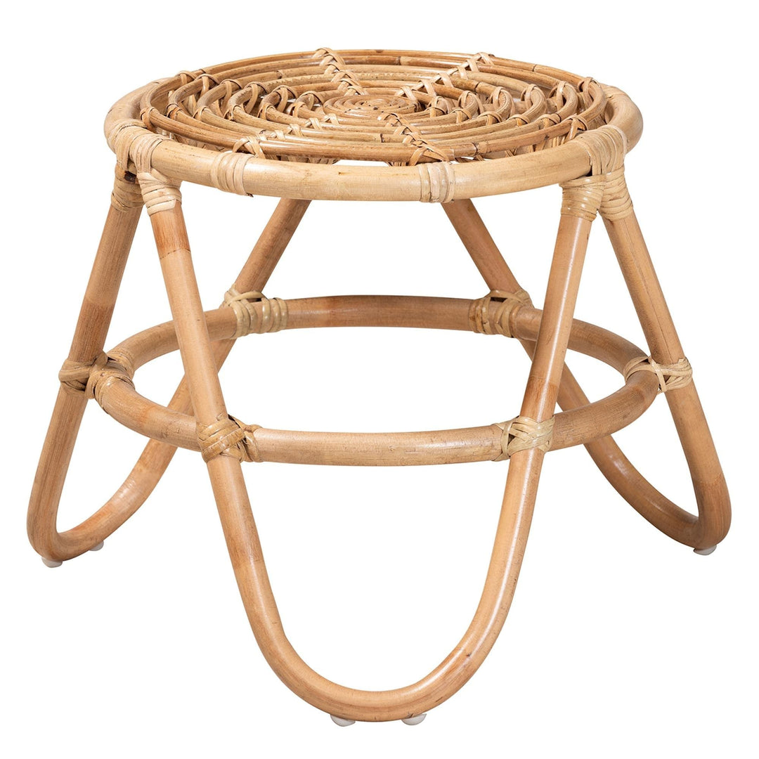 Modern Bohemian Natural Brown Rattan End Table Eclectic - Diamond Home USA