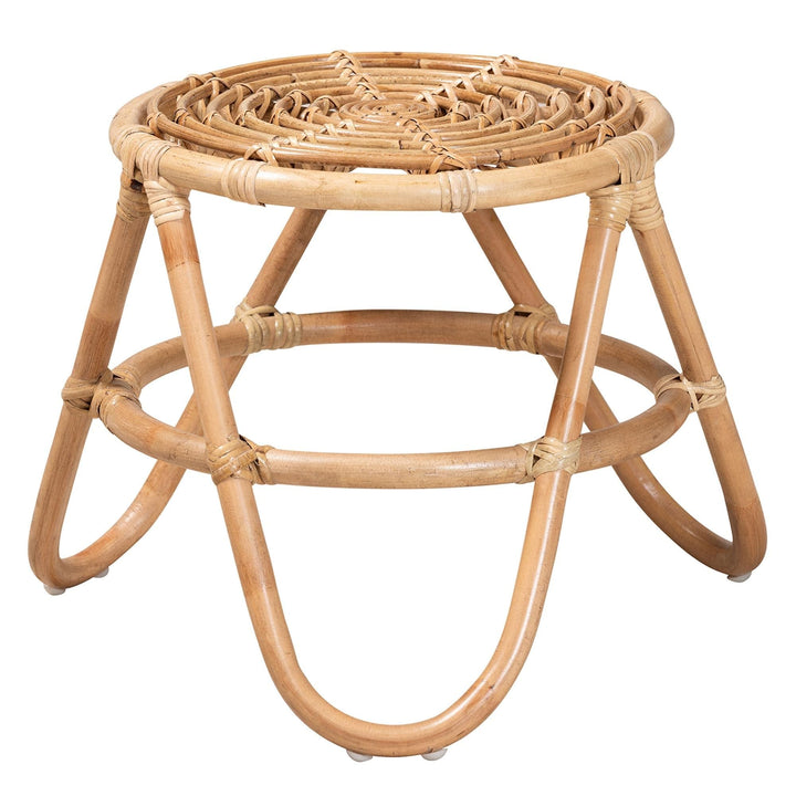 Modern Bohemian Natural Brown Rattan End Table Eclectic - Diamond Home USA