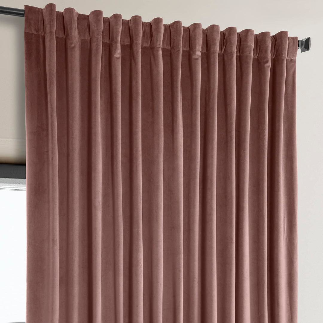 Exclusive Fabrics Heritage Plush Velvet Room Darkening Curtains (1 Panel) Luxury Velvet Curtains for Bedroom & Living Room.