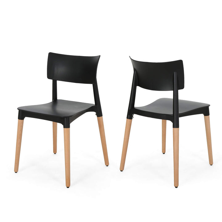 Christopher Knight Home Isabel Modern Dining Chair with Beech Wood Legs (Set Black, Natural