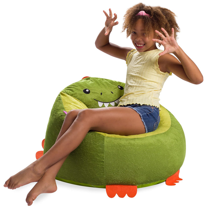 Posh Creations Cute Soft and Comfy Bean Bag Chair for Kids Animal - Dinosaur