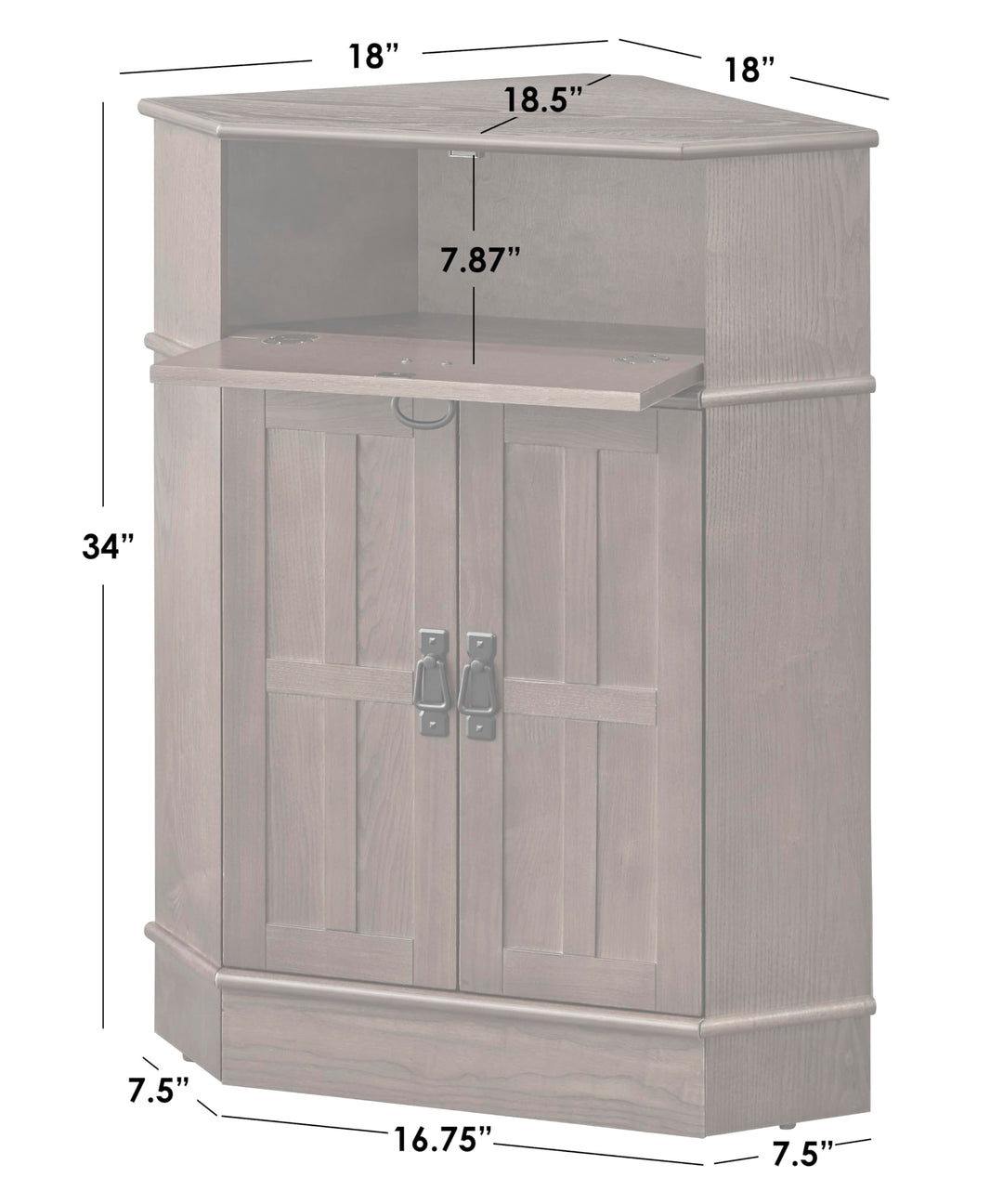 Target Marketing Systems Mission Corner Cabinet for Living Room Bedroom Home - Diamond Home USA