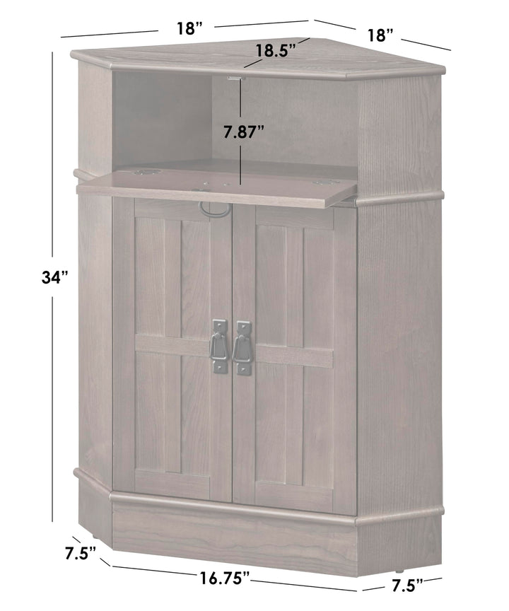 Target Marketing Systems Mission Corner Cabinet for Living Room Bedroom Home - Diamond Home USA