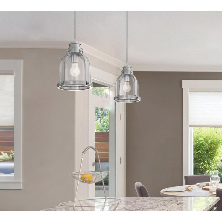Westinghouse 6117800 Cindy Vintage-Style One-Light Indoor Mini Pendant Light Brushed Nickel - Diamond Home USA