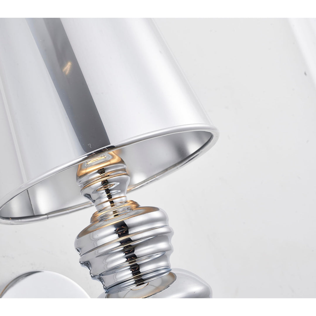 1-Light L5'' Polished Chrome Steel Armed Wall Sconce with A Shade Silver - Diamond Home USA