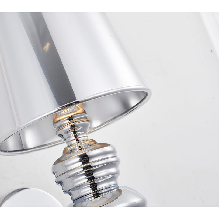 1-Light L5'' Polished Chrome Steel Armed Wall Sconce with A Shade Silver - Diamond Home USA