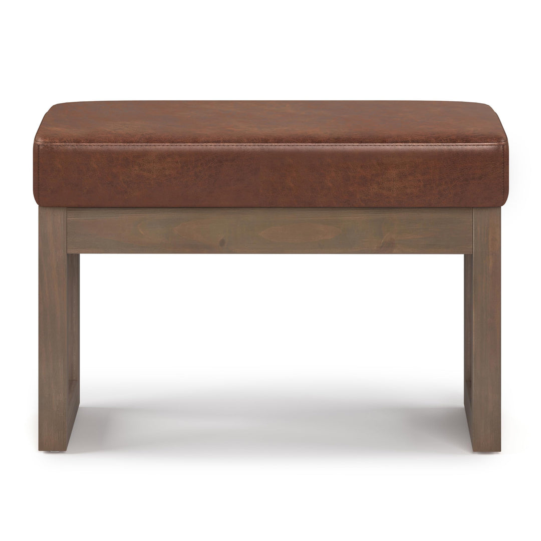 SIMPLIHOME Milltown 27 Inch Wide Contemporary Rectangle Footstool Ottoman Distressed