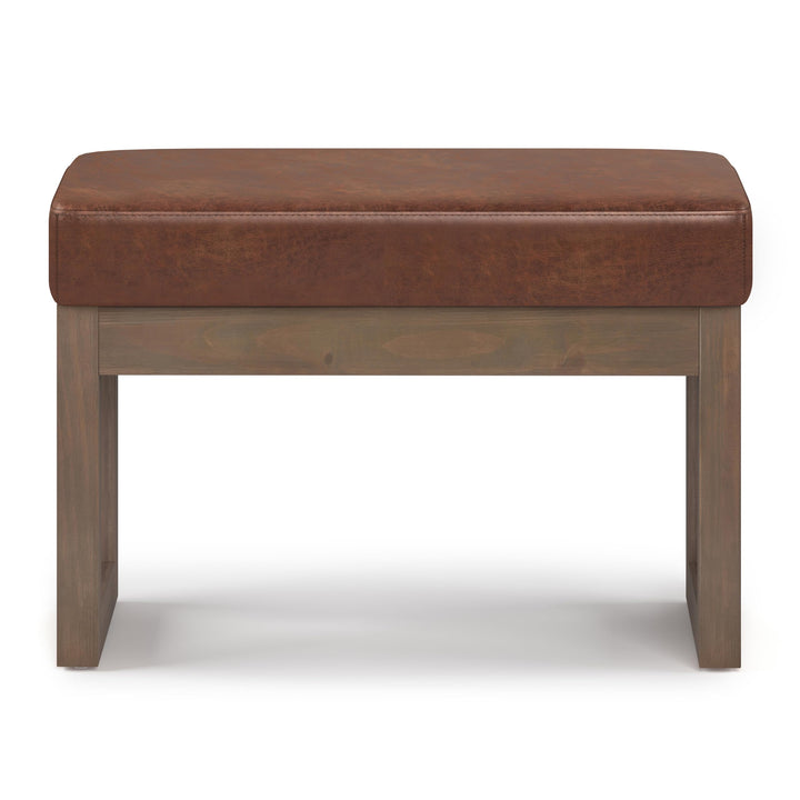 SIMPLIHOME Milltown 27 Inch Wide Contemporary Rectangle Footstool Ottoman Distressed