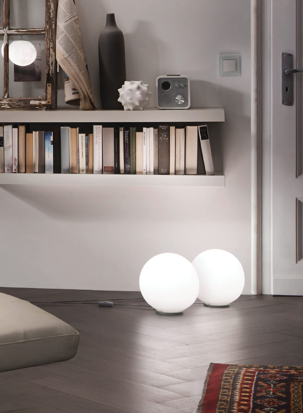 EGLO 85265A ondo Collection ound Table Lamp with Glass Ball Shade for Living - Diamond Home USA