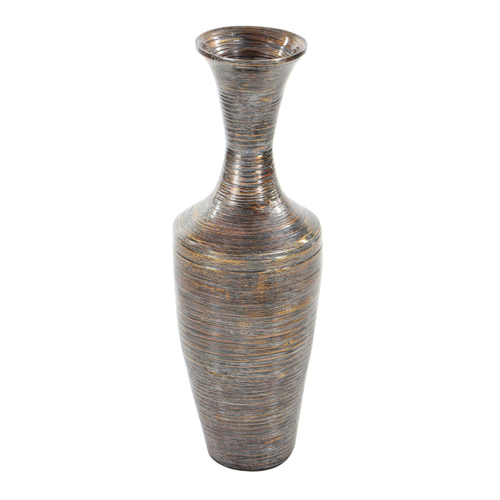 Dark Brown Bamboo Traditional Vase 23 X 8 Wood - Diamond Home USA
