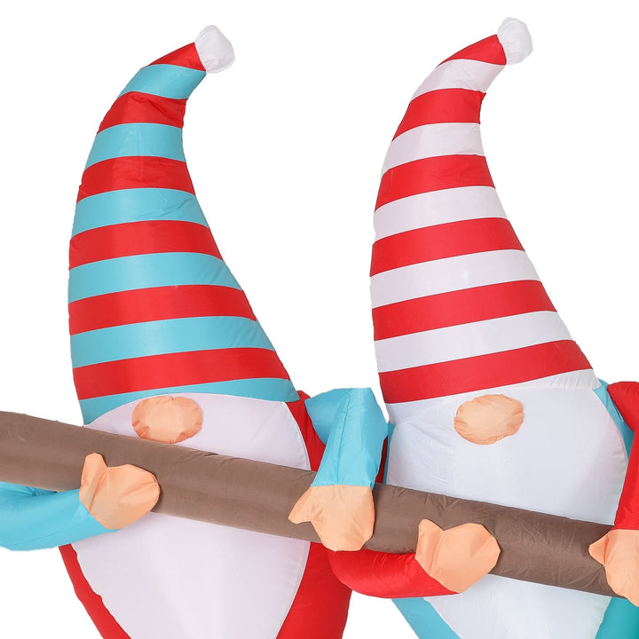 8' Outdoor Led Inflatable Holiday Christmas Yard Decoration-gnome Elves with - Diamond Home USA