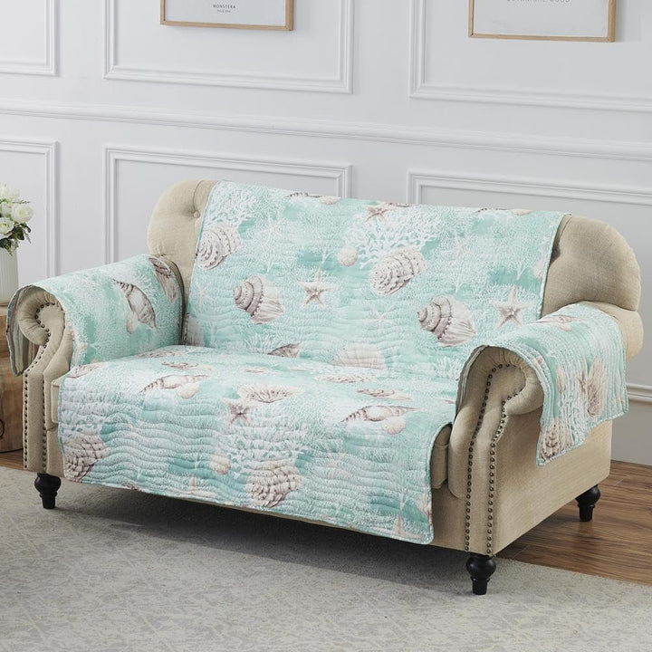 Barefoot Bungalow Ocean Reversible Slipcover Furniture Protector Loveseat - Diamond Home USA