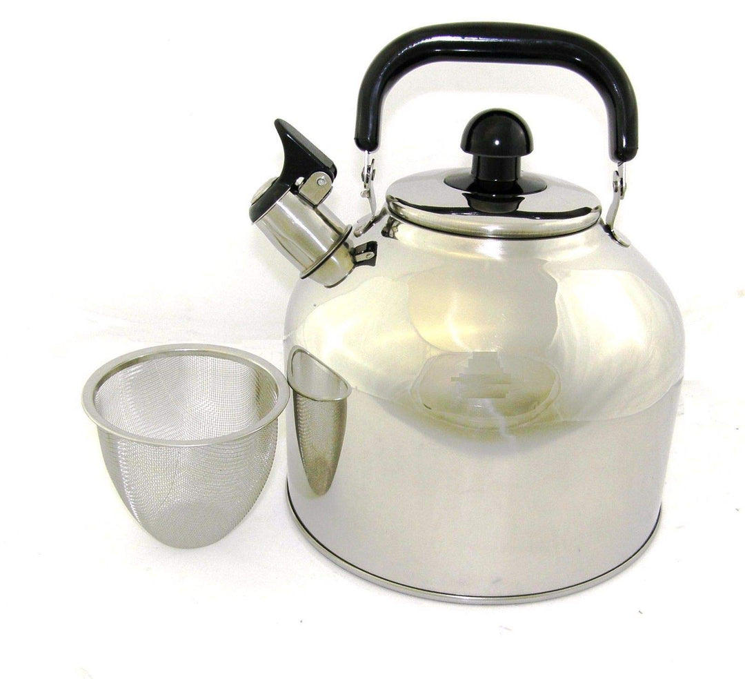 Stainless Steel Whistling Tea Kettle Large 7 Quart Teapot with Mesh Infuser
