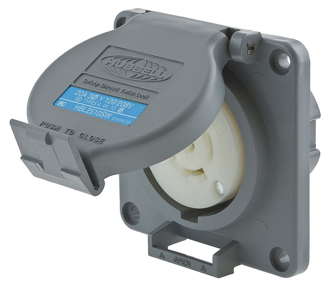 20A Watertight Locking Receptacle 4P 5W 120/208VAC