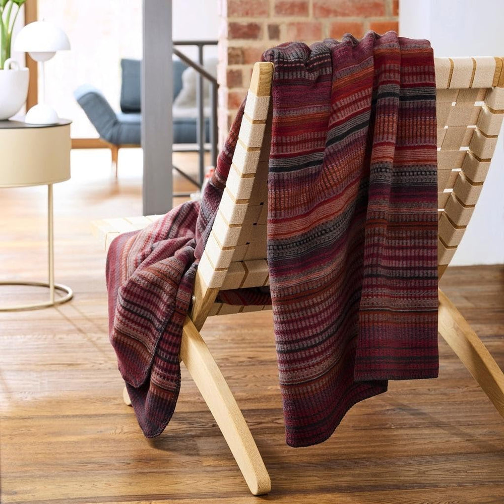 Cotton Blend Fall Color Cozy pe Throw Blanket 'Guntur' Black Orange Red - Diamond Home USA