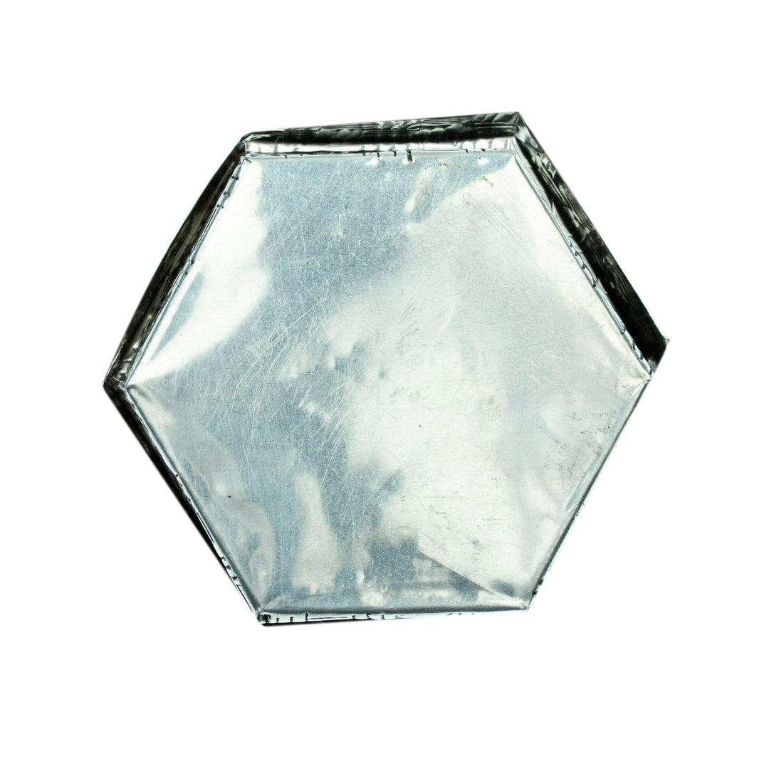 Handmade Hexagonal Blue Decorative Box Silver Modern Contemporary Antique - Diamond Home USA
