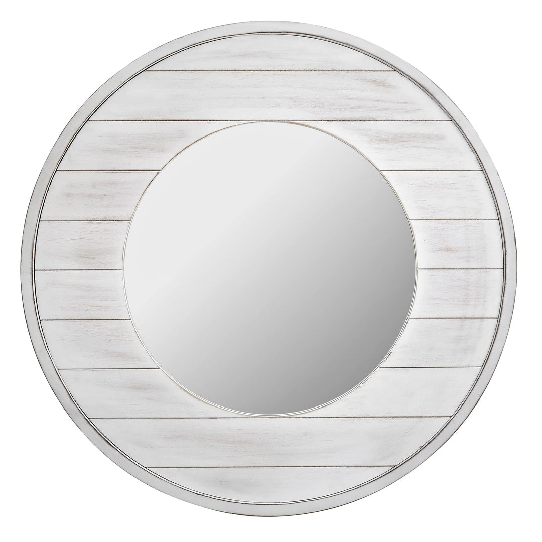 FirsTime & Co. Ellison Shiplap Accent Wall Mirror 27" Aged White - Diamond Home USA