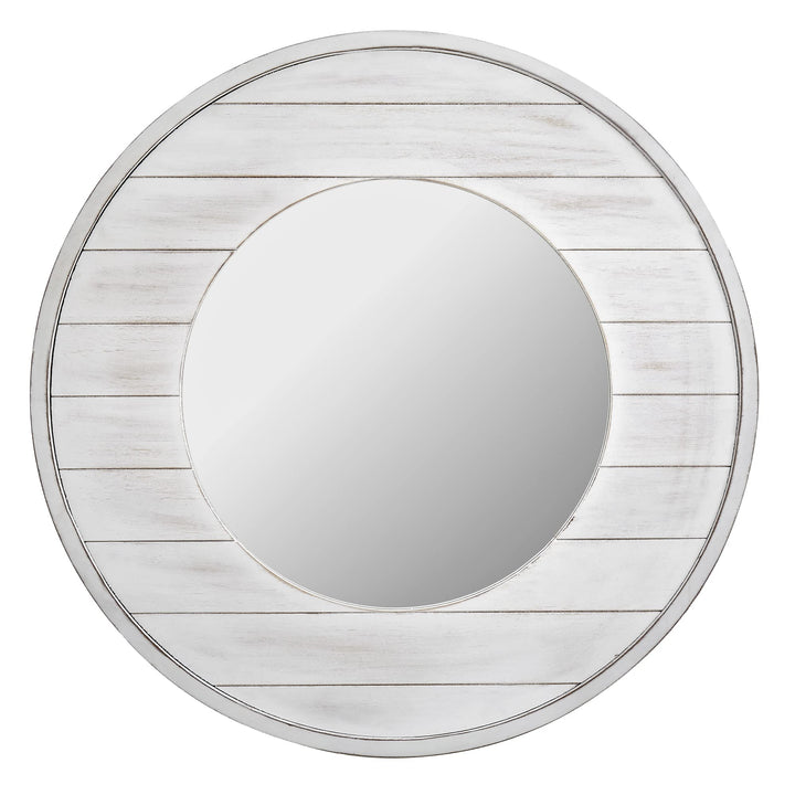 FirsTime & Co. Ellison Shiplap Accent Wall Mirror 27" Aged White - Diamond Home USA