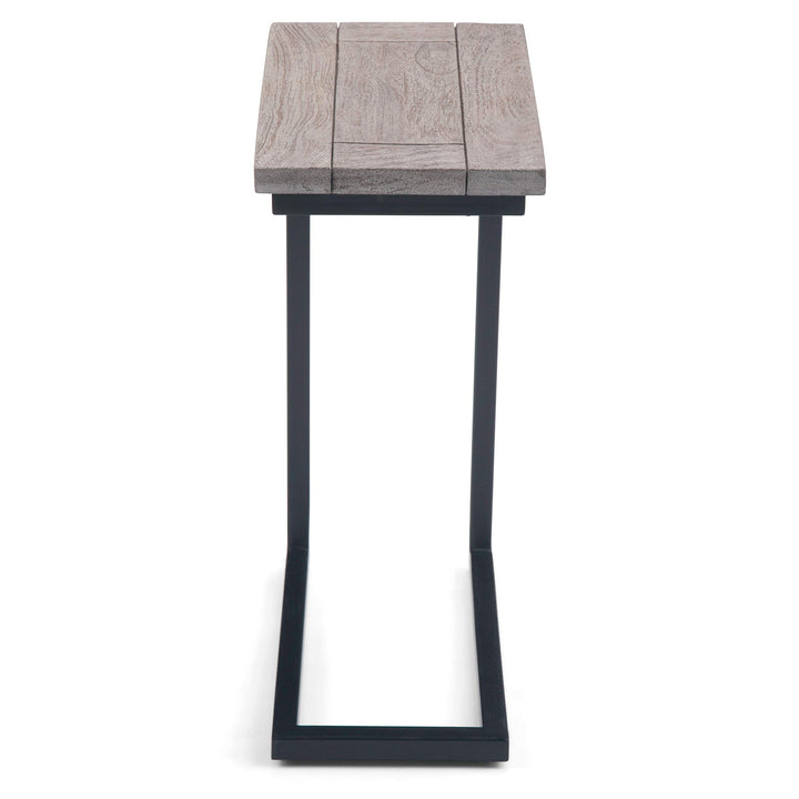 SIMPLIHOME Skyler SOLID MANGO WOOD and Metal 18 inch Wide Rectangle C Side Table