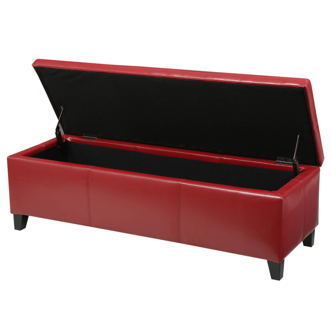 Christopher Knight Home Glouster PU Storage Ottoman Red 17. 50D x 51. 25W x . - Diamond Home USA