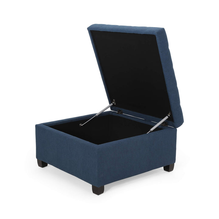 Christopher Knight Home Hedda Tufted Fabric Storage Ottoman Dark Gray+Dark
