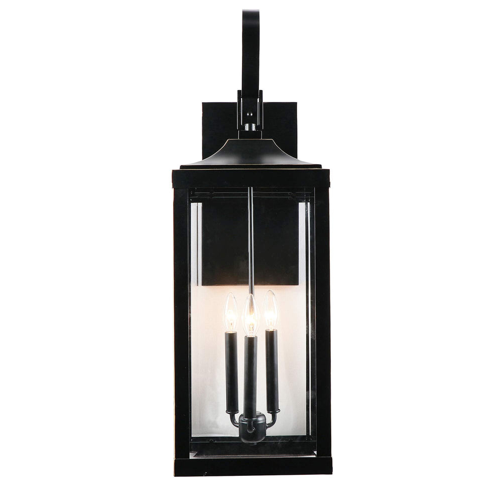 AA Warehousing 3 Light Outdoor Wall Lantern in Imperial Black - Diamond Home USA