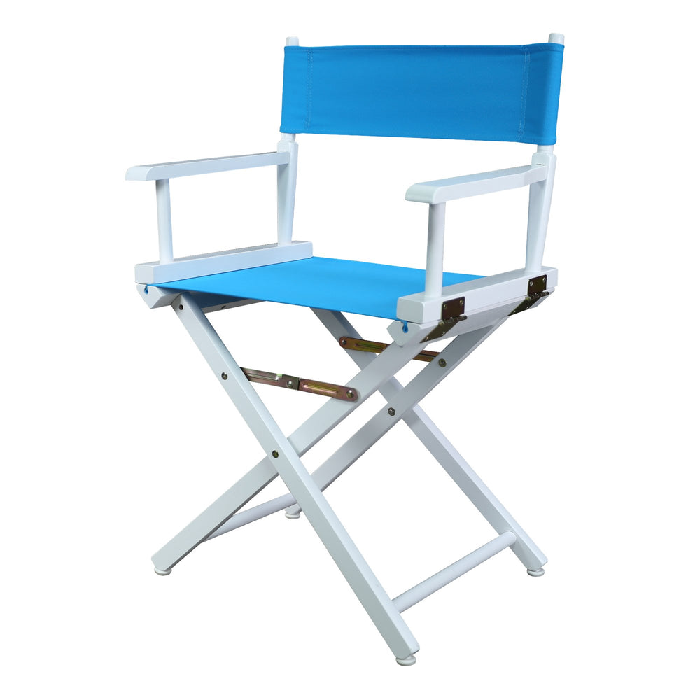 Casual Home White Frame/Turquoise Canvas 18" Classic Height Directors-Chairs