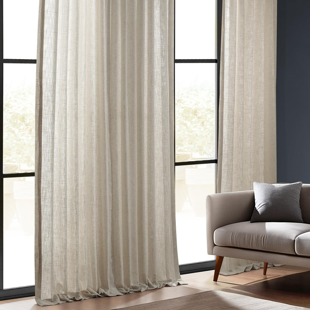 HPD HALF PRICE DRAPES Premium Heavy Faux Linen Curtains for Living Room (1 - Diamond Home USA