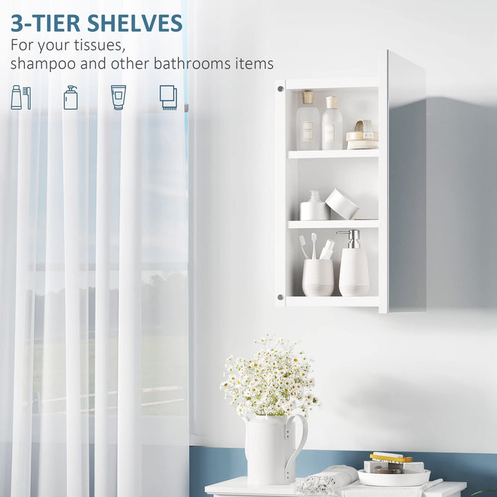 Recessed Medicine Cabinet with Mirror Bathroom Wall Mounted Single Door and - Diamond Home USA