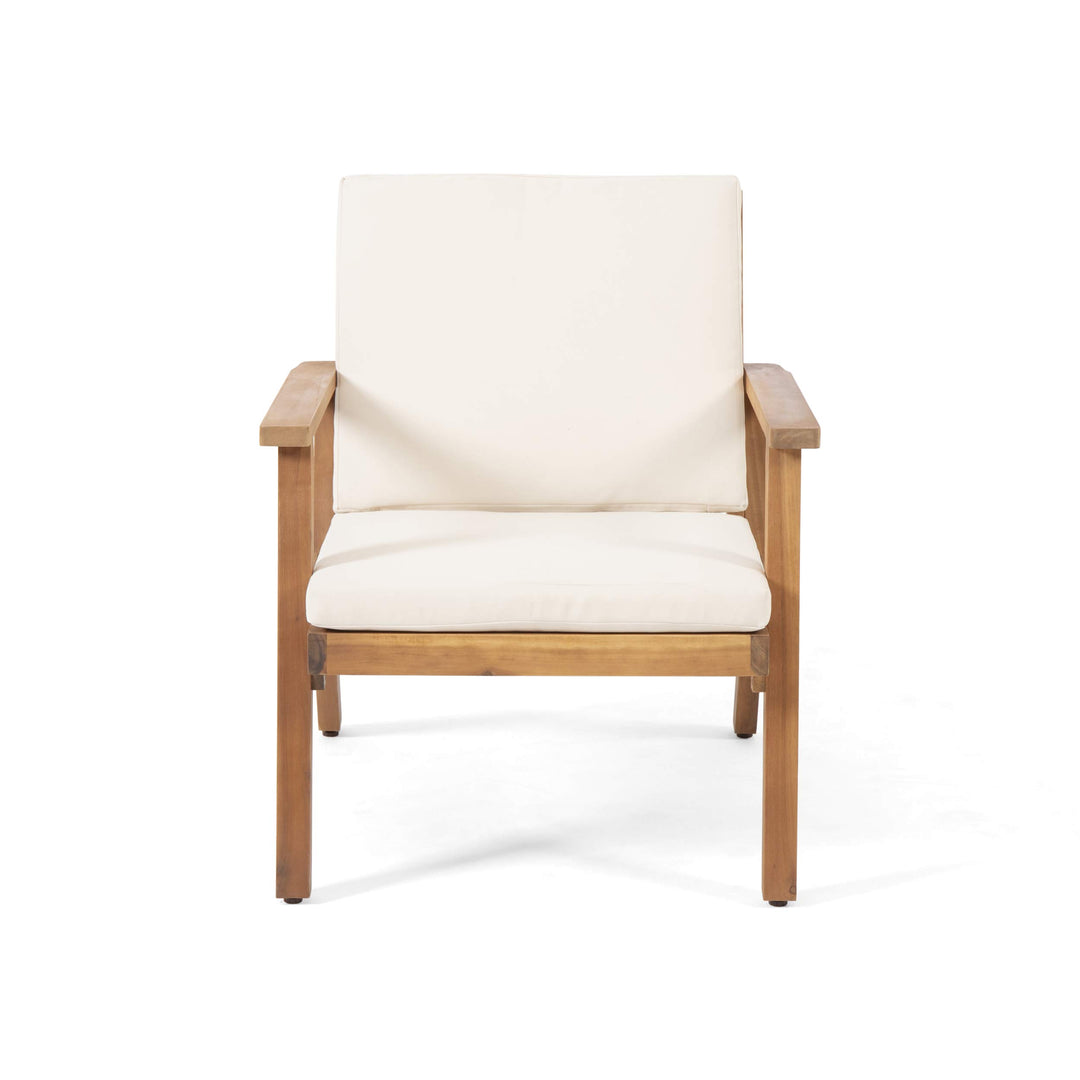 Christopher Knight Home Carlos Outdoor Acacia Wood Club Chairs with Cushions - Diamond Home USA