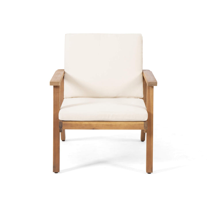 Christopher Knight Home Carlos Outdoor Acacia Wood Club Chairs with Cushions - Diamond Home USA