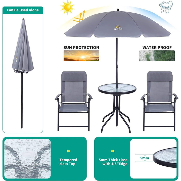 4-Piece Bistro Set Patio Dining Garden Outdoor Table with Tilted Removable - Diamond Home USA