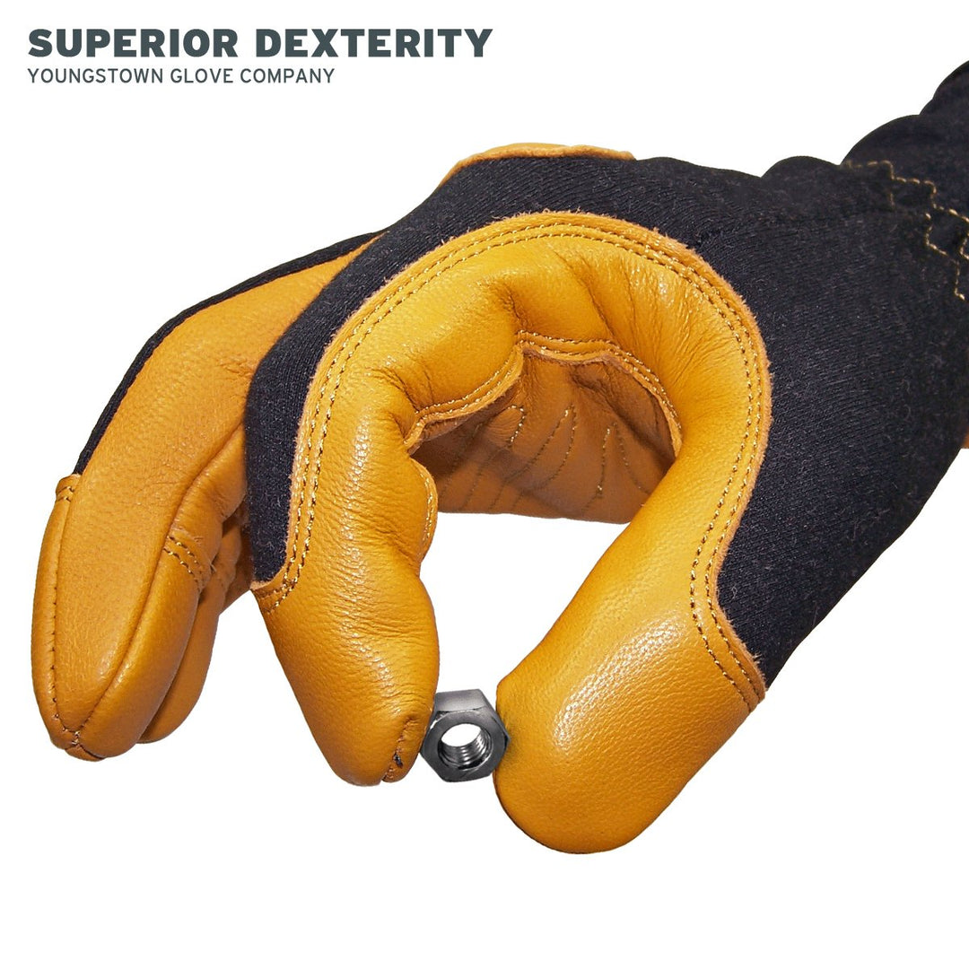 Youngstown Gloves FR Mechanics Hybrid Kevlar Lined Work Glove for Men - Flame