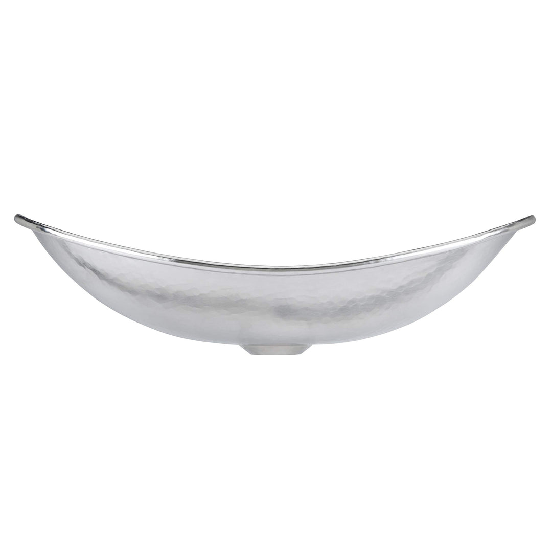 19" Hand-crafted Hammered Nickel Vessel Sink Grey Oval Metal Plated Lead-free - Diamond Home USA