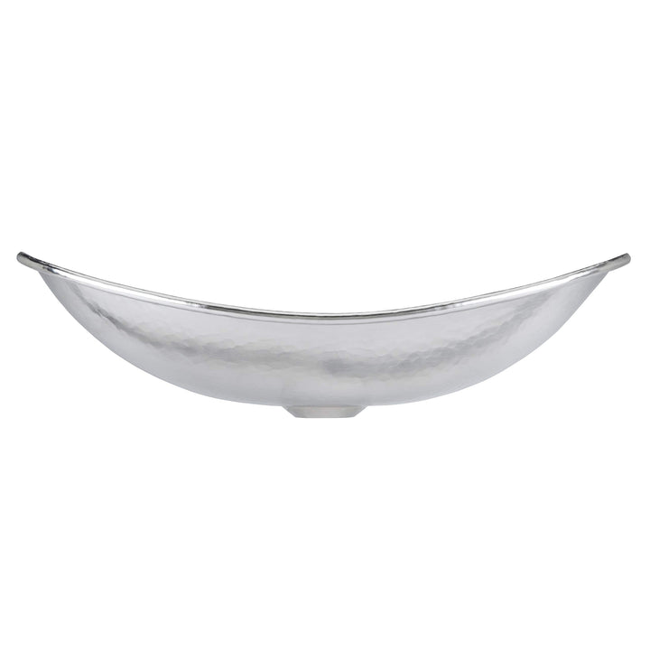 19" Hand-crafted Hammered Nickel Vessel Sink Grey Oval Metal Plated Lead-free - Diamond Home USA