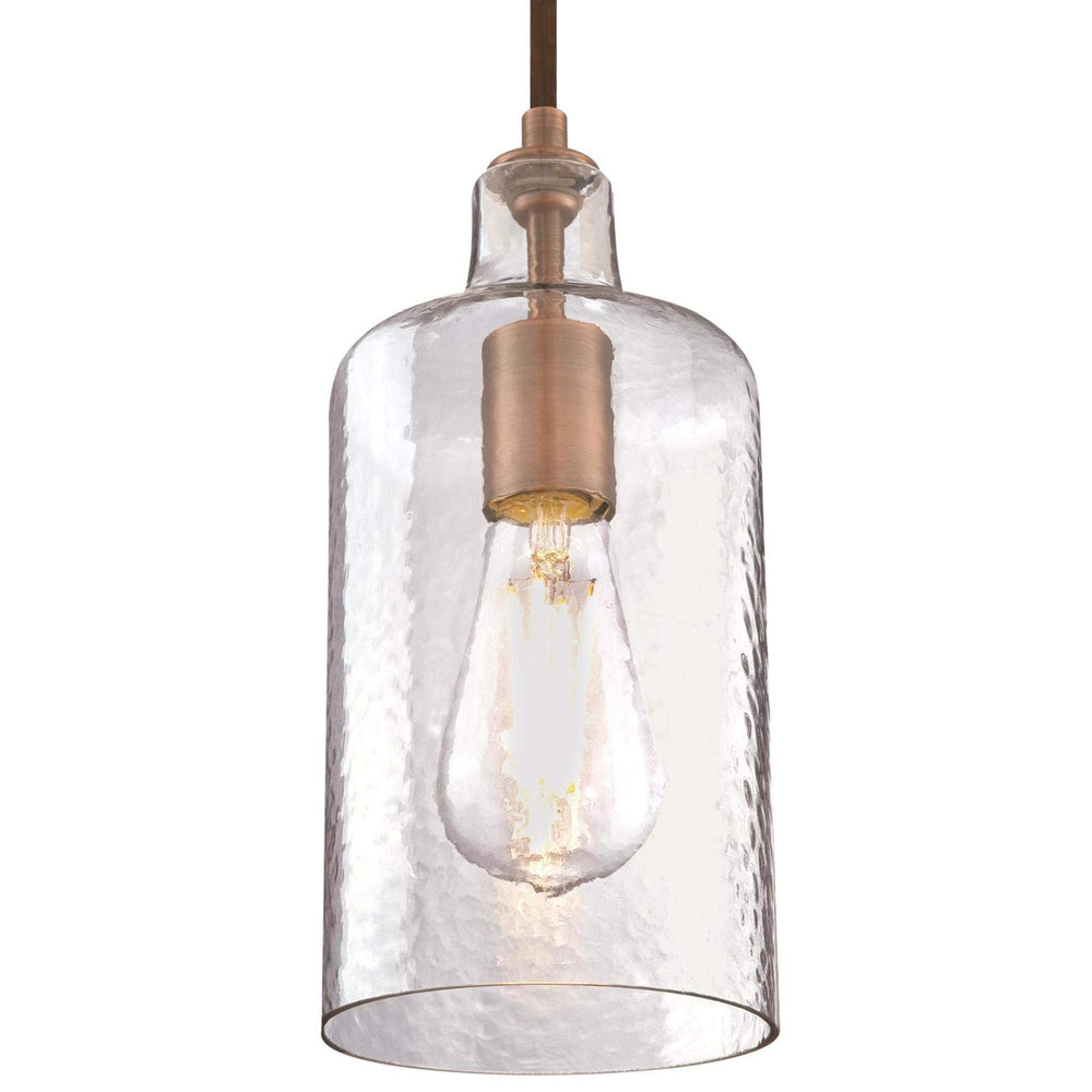 Westinghouse 6371500 Washed Copper Finish with Clear Textured Glass Carmen - Diamond Home USA