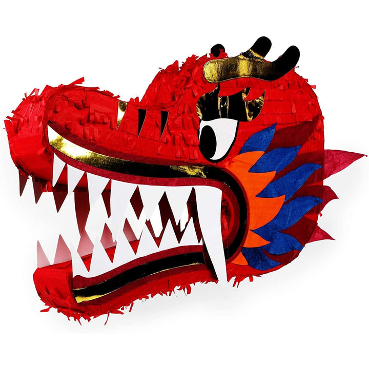Red Dragon Pinata for Chinese New Year Party (16.5 X 13 3 in) Children's Paper - Diamond Home USA