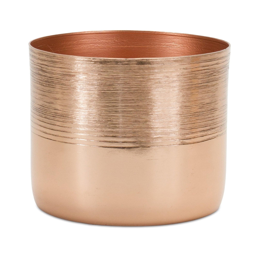 Etched Copper Metal Planter (Set of 2) Brown - Diamond Home USA
