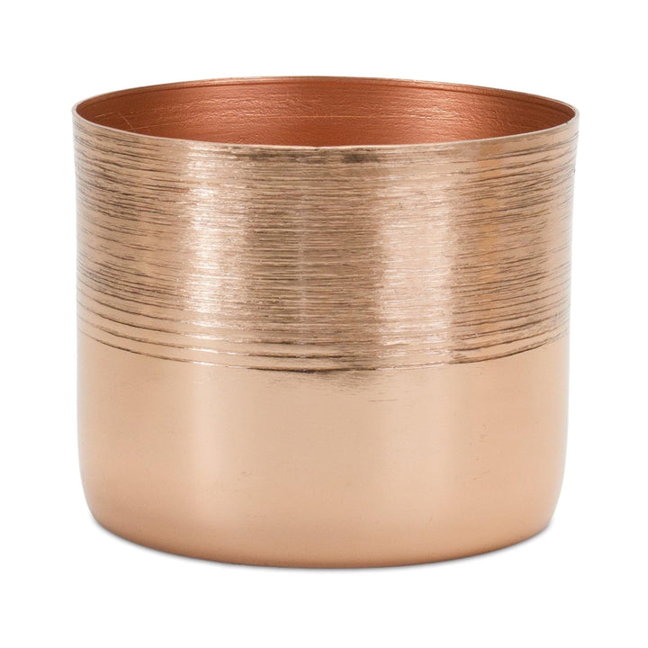 Etched Copper Metal Planter (Set of 2) Brown - Diamond Home USA