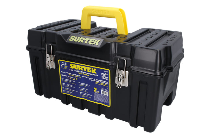 SURTEK Tool Box - 21" x 11" x 10" Mobile Tool arrier with Moulded ABS Plastic