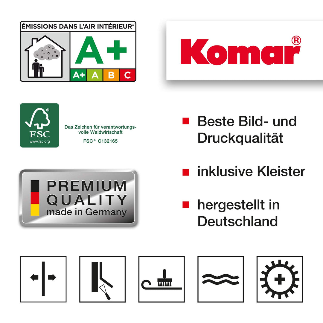 Komar 8-938 Concrete Blocks Wall Mural Grey 145x100x0.125 - Diamond Home USA