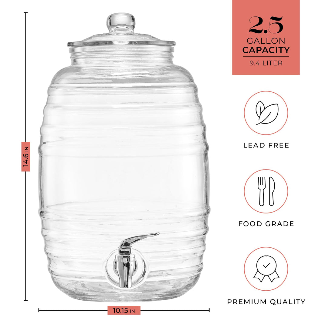 Style Setter Oak Grove Beverage Dispenser Cold Drink Dispenser w/ 2.5-Gallon - Diamond Home USA