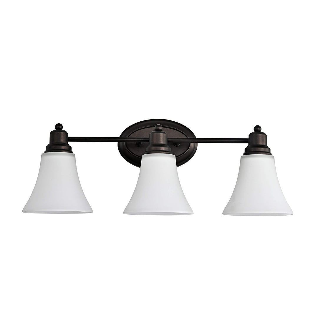 3-Light Oil-Rubbed Bronze Bath/Vanity Fixture Brown Farmhouse Transitional Glass - Diamond Home USA