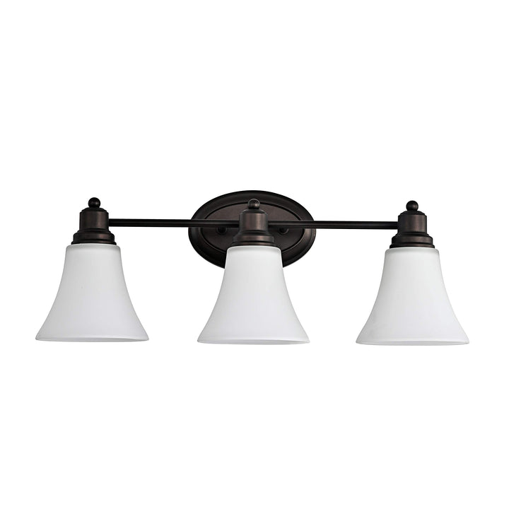 3-Light Oil-Rubbed Bronze Bath/Vanity Fixture Brown Farmhouse Transitional Glass - Diamond Home USA