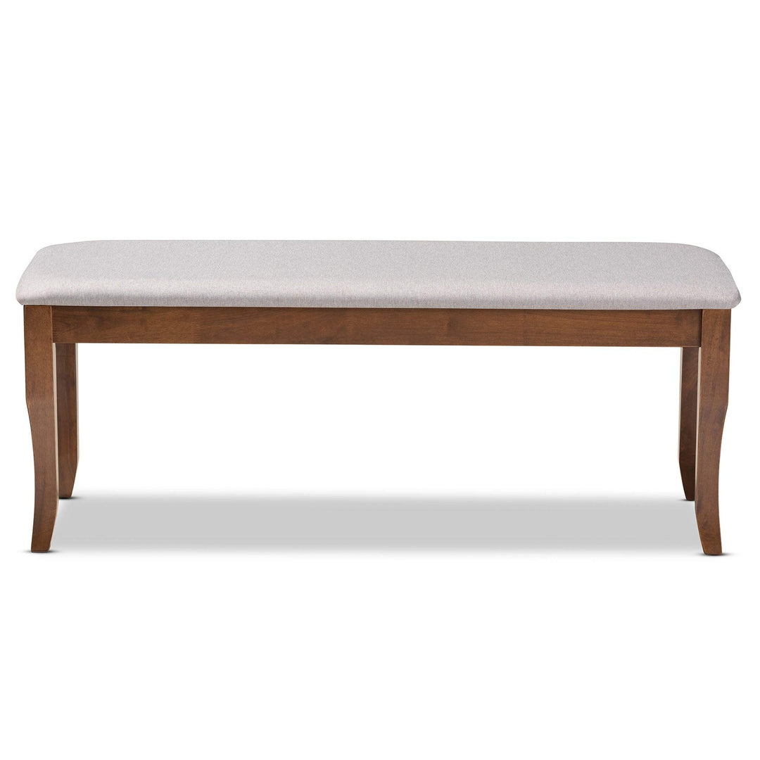 Modern and Contemporary Transitional Dining Bench Grey Upholstered Walnut Finish - Diamond Home USA