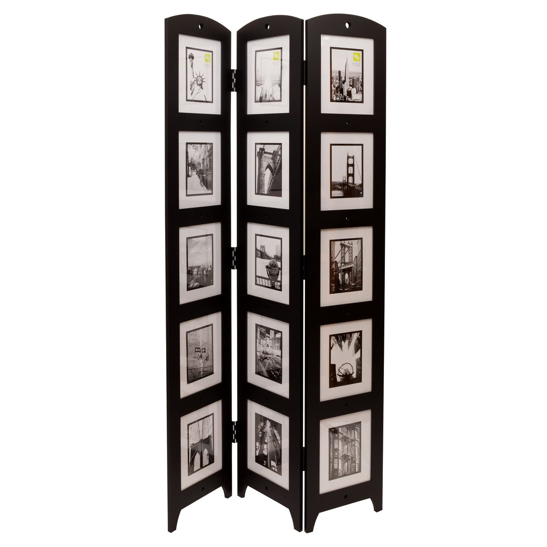 Kg Photo 3-Panel Room Divider Black 33" X 64.5" 0.65"
