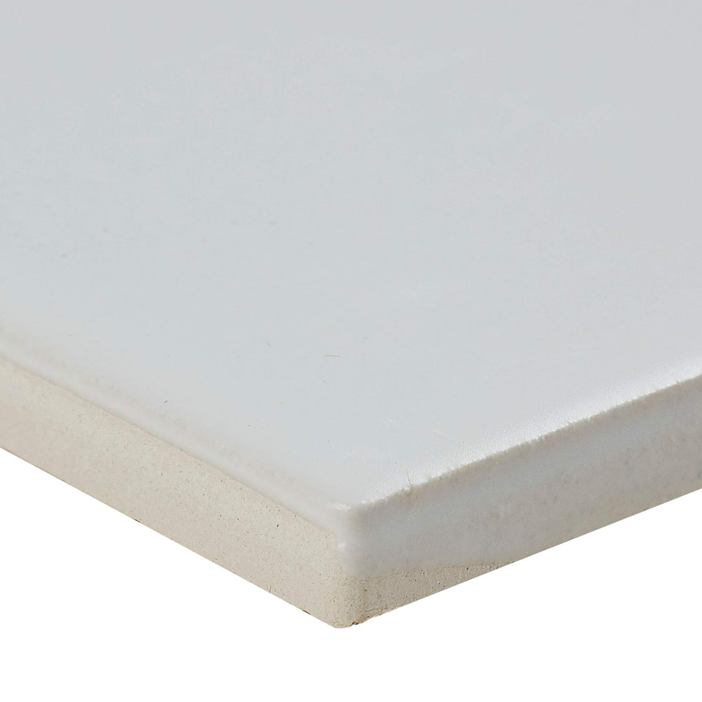 Classic Ceramic 3x6-inch Bullnose 6-inch Side in Matte Arctic White - 3x6 - Diamond Home USA